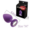 Анальная пробка с кристаллом MAI Attraction Toys №48 Purple, длина 8,2см, диаметр 3,5см || 
