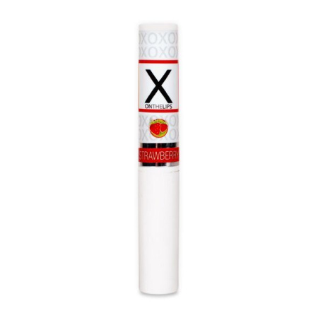Стимулирующий бальзам для губ унисекс Sensuva - X on the Lips Strawberry с феромонами, клубника || 