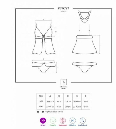 Комплект Obsessive 851-CST-3 costume Red® L/XL 4 предмета || 