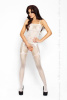 Бодистокинг Passion BS006 white, комбинезон, имитация чулок и пояса