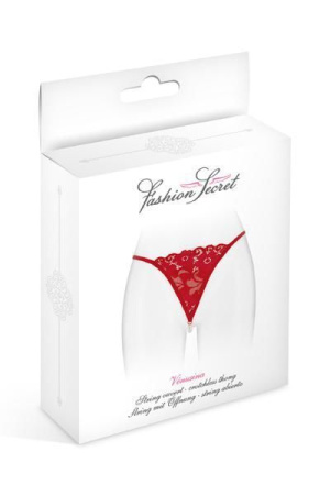 Трусики-стринги с жемчужной ниткой Fashion Secret VENUSINA Red || 