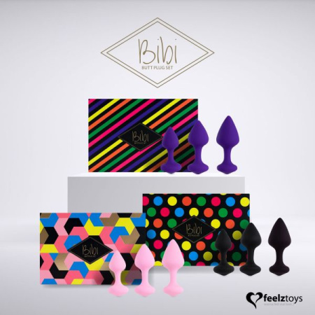 Набор силиконовых анальных пробок FeelzToys - Bibi Butt Plug Set 3 pcs Purple || 