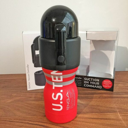 Вакуумная насадка Tenga Vacuum Controller с мастурбатором US Deep Throat Cup, единственный сосущий || 