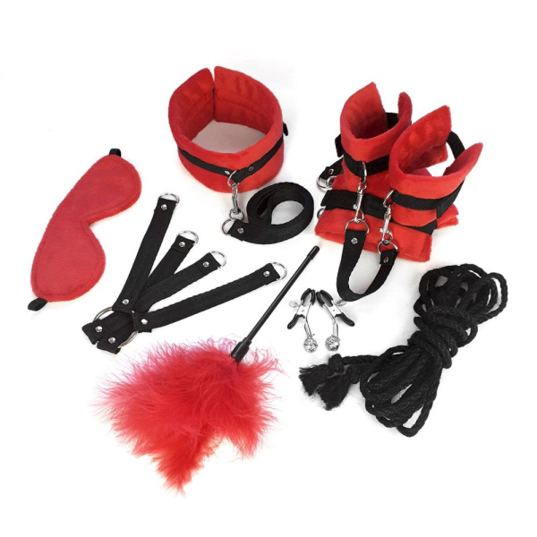 БДСМ-набор Art of Sex – Soft Touch BDSM Set, красный, 9 предметов
