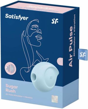 Вакуумный клиторальный стимулятор с вибрацией Satisfyer Sugar Rush Blue || 