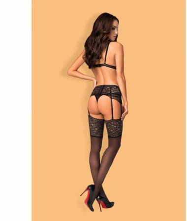 Комплект с поясом Obsessive Ailay 3 pcs set with garter belt black L/X || 