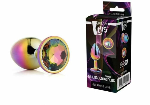 DT21782 Радужная анальная пробка GLEAMING LOVE MULTICOLOUR PLUG MEDIUM