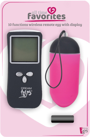 DT21840 Виброяйцо с пультом управления и дисплеем Dream Toys ALL TIME FAVORITES 10F REMOTE EGG DISPL || 