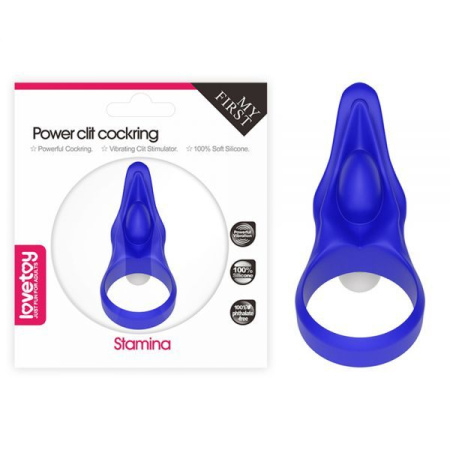 Эрекционное виброкольцо Power Clit Cockring, Blue || 
