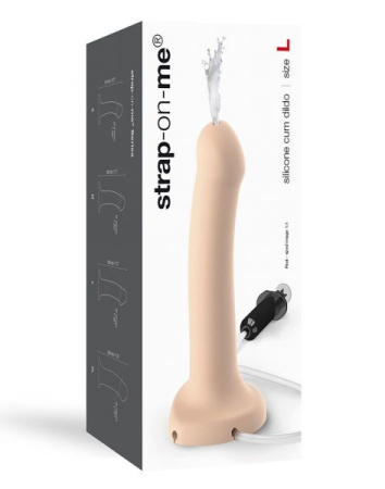 Кончающий фаллоимитатор Strap-On-Me Dildo Cum Flesh, диаметр 3,6см, силикон, насадка для страпона || 