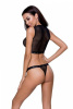 Комплект белья DEBRA SET black S/M - Passion Exclusive: стрэпы: топ с декольте, трусики || 
