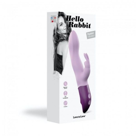 Вибратор-кролик Love To Love Hello Rabbit Violet с гибким стволом и стимуляцией точки G, 2 мотора || 
