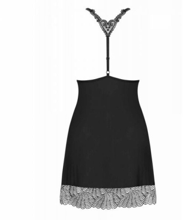 Cорочка Obsessive Chiccanta chemise & thong black S/M || 