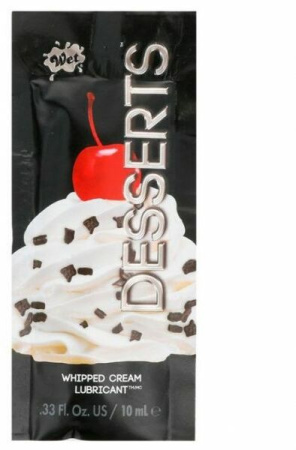 ПРОБНИК Съедобный Лубрикант WET Whipped Cream ( со вкусом сливок) 10 мл