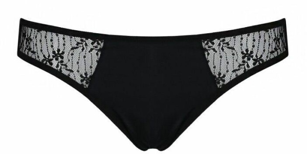 Трусики-слипы с кружевной сеточкой Dina Thong black S/M - Passion