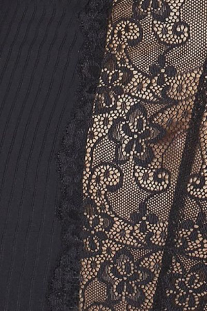 (SALE) Сорочка приталенная с чашечками ZOJA CHEMISE black 4XL/5XL - Passion, трусики || 