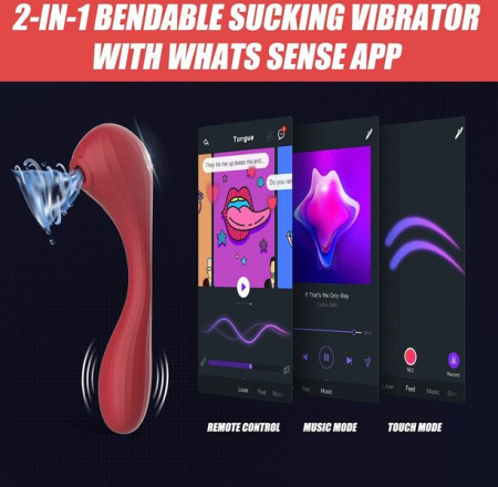Вакуумный вагинально-клиторальный стимулятор Magic Motion Bobi Red, управление со смартфона || 