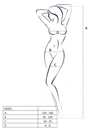 Бодистокинг Passion BS035 pink, боди, имитация топа и трусиков || 