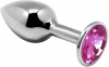 Металлическая анальная пробка с кристаллом Alive Mini Metal Butt Plug Pink L