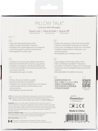 Роскошный вибратор Pillow Talk - Racy Pink с кристаллом Сваровски для точки G, подарочная упаковка || 