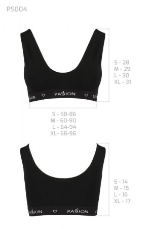 Спортивный топ с широкой резинкой Passion PS004 TOP black, size XL || 