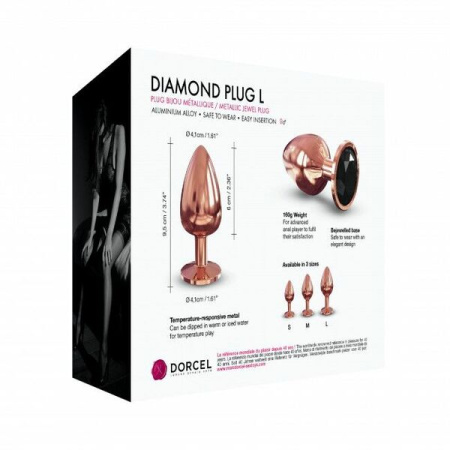 Металлическая анальная пробка с украшением в виде кристалла Dorcel - Diamond Plug L || 