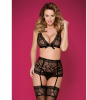 Комплект с поясом для чулок Obsessive 856-SEG-1 3 pcs set XXL || 