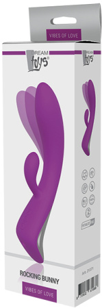 Двойной вибратор Dream Toys VIBES OF LOVE ROCKING BUNNY PURPLE || 