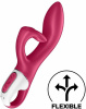 Вибратор кролик с тройным отростком Satisfyer Embrace me Berry, 2 мотора, диаметр 3,6 см || 