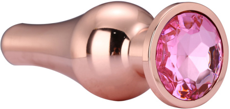 DT21826 Анальная пробка конической формы Dream Toys GLEAMING LOVE ROSE GOLD PLEASURE PLUG S || 