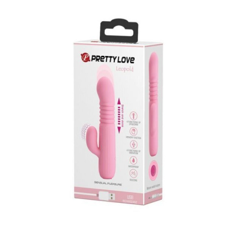 Вибромассажер с поступательным движением Leopold, Light Pink || 