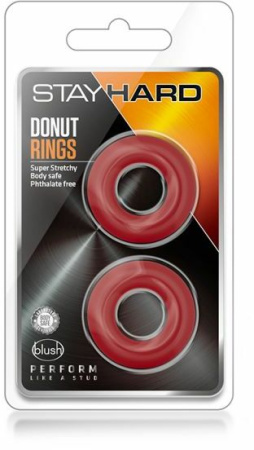 Набор эрекционных колец STAY HARD DONUT RINGS RED || 