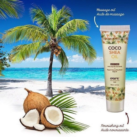 Органическое кокосовое масло Карите (Ши) для тела EXSENS Coco Shea Oil 100 мл, сертификат ECOCERT || 