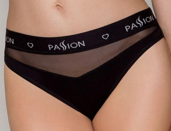 Трусики с прозрачной вставкой Passion PS006 PANTIES black, size L