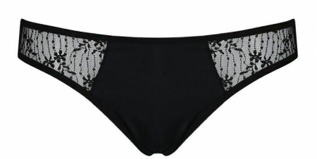 Трусики-слипы с кружевной сеточкой Dina Thong black L/XL - Passion || 