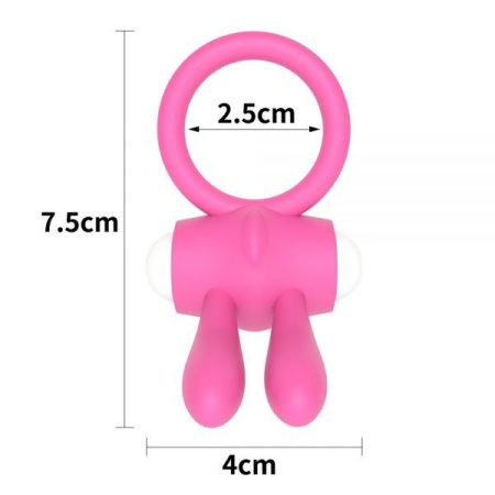 Эрекционное виброкольцо Power Clit Cockring, Pink || 