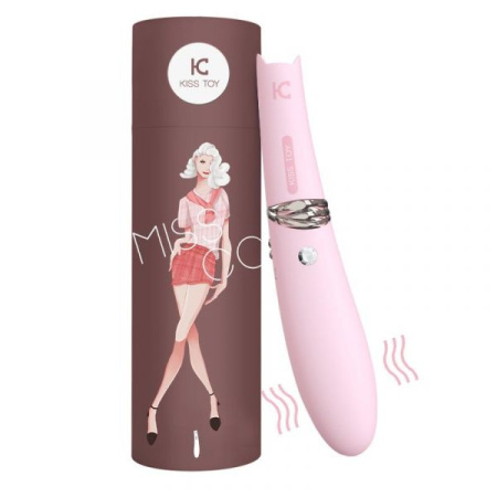 Вакуумный стимулятор с вибрацией KisToy Miss CC Pink, можно использовать как вибратор, диаметр 36мм || 