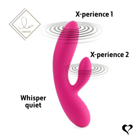 Гибкий вибратор кролик с двумя моторами FeelzToys Lea Rabbit Vibrator Rubine Red || 