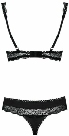 Комплект Obsessive MIAMOR SET S/M черная открыт,грудь || 