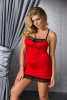 (SALE) Сорочка приталенная EVANE CHEMISE red 4XL/5XL - Passion, трусики, с кружевом