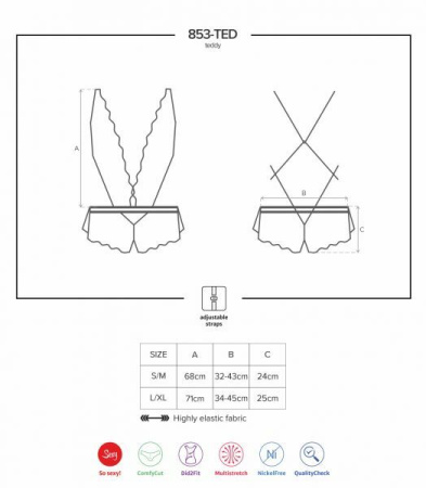 Боди Obsessive 853-TED-2 teddy S/M || 