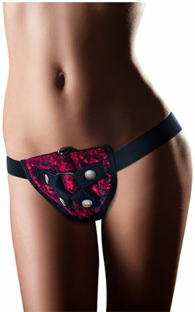 Трусики для страпона с вибропулей TEMTASIA LOVELACE HARNESS RED