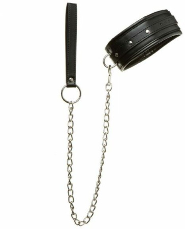 F61282 Ошейник с поводком Luxury Fetish Rivet and Style || 