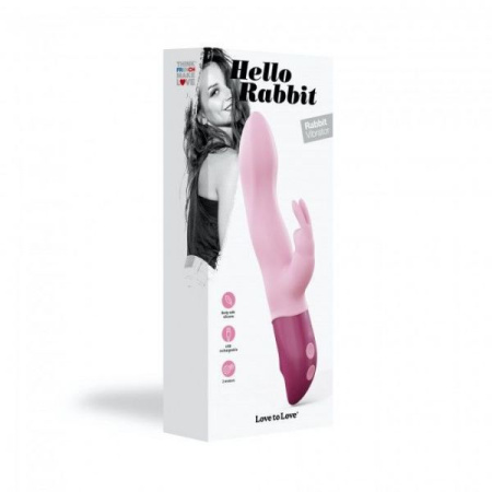 Вибратор-кролик Love To Love Hello Rabbit Rose с гибким стволом и стимуляцией точки G, 2 мотора || 