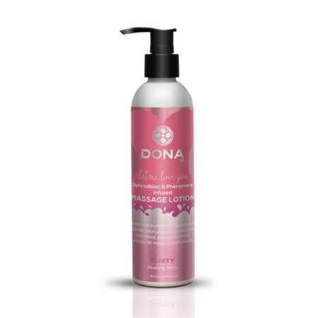 Массажный лосьон DONA Flirty - Blushing Berry (235 мл) увлажняющий с афродизиаками и феромонами