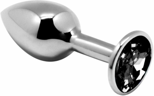 Металлическая анальная пробка с кристаллом Alive Mini Metal Butt Plug Black L