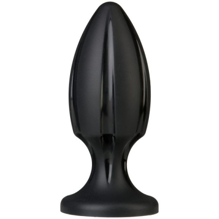 Анальный плаг с каналами для смазки Doc Johnson Platinum Premium Silicone - The Rocket - Black