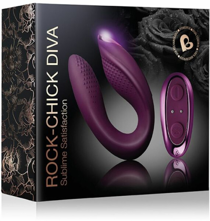 Женский вибратор для оргазма без рук Rocks Off Rock Chick Diva Purple, пульт ДУ || 