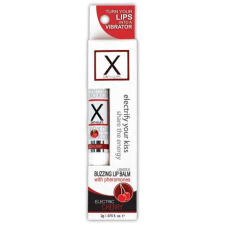 Стимулирующий бальзам для губ унисекс, вишня Sensuva - X on the Lips Cherry с феромонами, вишня || 