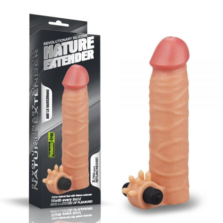 Насадка с вибрацией Add 1.5" Vibrating Silicone Extender, Flesh || 